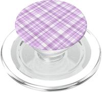 Lindo patrón de gingham de cheque de cheque de lavanda PopSockets PopGrip para MagSafe
