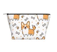 Lindo patrón de Hueso y Perro Corgi, Bolsa de artículos de tocador Bolsa de Maquillaje Bolsa de cosméticos Bolsa de artículos de tocador de Viaje portátil