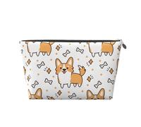 Lindo patrón de Hueso y Perro Corgi, Bolsa de artículos de tocador Bolsa de Maquillaje Bolsa de cosméticos Bolsa de artículos de tocador de Viaje portátil