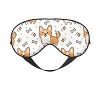 Lindo patrón de hueso y perro Corgi, Cubreojos completos Antifaz bloqueador de luz Antifaz para dormir Antifaz suave con los ojos vendados Noche