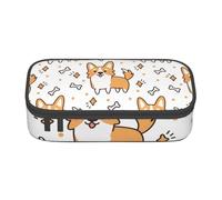 Lindo patrón de Hueso y Perro Corgi, Estuche para lápices, Estuche para lápices Estuche para lápices de Gran Capacidad Estuche para cosméticos