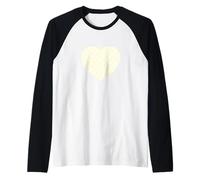 Lindo patrón de lunares blanco amarillo claro minimalista Camiseta Manga Raglan