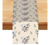 Lindo patrón de Osos Koala de Dibujos Animados,Camino de Mesa de Lino sintético para el hogar, Fiestas, comedores, 33 x 183 cm