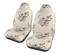 Lindo patrón de Osos Koala de Dibujos Animados,Funda para Asiento de Coche Protectores para Asientos Delanteros de Coche, 2 Unidades