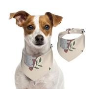 Lindo patrón de Osos Koala de Dibujos Animados,Pañuelos de algodón para Perros, Bufandas Ajustables para Mascotas,L