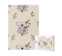 Lindo patrón de Osos Koala de Dibujos Animados,Rompecabezas de Madera de 300 Piezas para Adultos y Adolescentes.