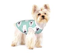 Lindo patrón de Oveja Animal,Camiseta de algodón sin Mangas para Mascotas, Chaleco Transpirable, Suave y elástico para Cachorros,L