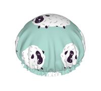 Lindo patrón de oveja animal,Gorro de ducha, gorro de noche, gorro de baño elástico impermeable de doble capa, reutilizable para el cabello.