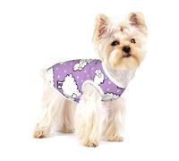 Lindo patrón de Oveja de Dibujos Animados,Camiseta de algodón sin Mangas para Mascotas, Chaleco Transpirable, Suave y elástico para Cachorros,M
