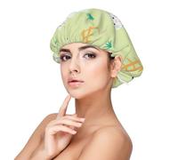 Lindo patrón de oveja de dibujos animados,Gorro de dormir de satén ajustable para adultos, de seda, elástico, para dormir, para mujer