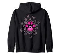 Lindo patrón de Pata de Mascota Rosa Perros Patas Gatos Sudadera con Capucha
