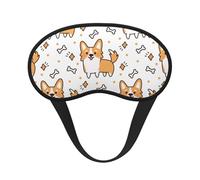 Lindo patrón de perro Corgi y hueso, Cubiertas oculares completas, antifaces para dormir que bloquean la luz, orejeras opacas para dormir