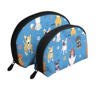 Lindo patrón de Perro Labrador, Bolsa de Maquillaje de Concha, Monedero pequeño para Mujer, Bolsa de artículos de tocador, Bolsa de cosméticos, 2 Piezas