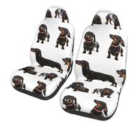 Lindo patrón de Perro Salchicha,Funda para Asiento de Coche Protectores para Asientos Delanteros de Coche, 2 Unidades