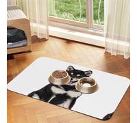 Lindo patrón de Perro Shiba Inu Shiba Negro,Tapete Impermeable para Comida de Mascotas, manteles Individuales para Comida y Agua para Perros y Gatos, tapetes de Cuero sintético para Comida.,40x60cm