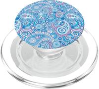 Lindo patrón de playa de bandana floral de cachemira azul PopSockets PopGrip para MagSafe
