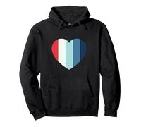 Lindo Patrón De Rayas Blanco Rojo Azul Tema Minimal Sudadera con Capucha