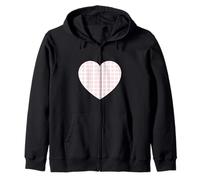 Lindo patrón geométrico a cuadros rosa claro blanco minimalista Sudadera con Capucha