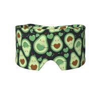 Lindo patrón sin costuras de corazón de aguacate,Máscara para ojos con bloqueo de luz y protección ocular completa para dormir, orejeras y ojos.
