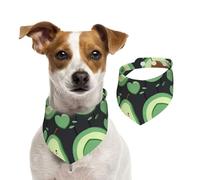 Lindo patrón sin Costuras de corazón de Aguacate,Pañuelos de algodón para Perros, Bufandas Ajustables para Mascotas,L