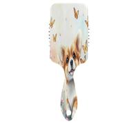 Lindo peine floral para cachorros, mariposas, flores, peine desenredante, cepillo antiestático para el pelo, cepillo 3D