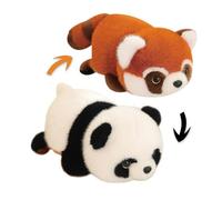Lindo Peluches Reversibles - Peluche Panda Lindo | Juguete Panda Roux Reversible, Animal de Peluche, para, Decoración de Sofá, Regalo de cumpleaños