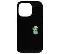 Lindo Pequeño Alien En Bolsillo Universo UFO Bebé Monstruo Carcasa para iPhone 13 Pro