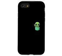 Lindo Pequeño Alien En Bolsillo Universo UFO Bebé Monstruo Carcasa para iPhone SE (2020) / 7/8