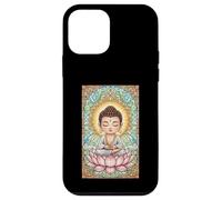 Lindo pequeño Buda vidriera Budismo Espiritual Carcasa para iPhone 12 Mini