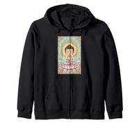 Lindo pequeño Buda vidriera Budismo Espiritual Sudadera con Capucha