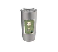 Lindo pequeño esqueleto que ama leer Vaso térmico de acero inoxidable de doble pared
