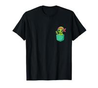 Lindo pequeño Extraterrestre en Bolsillo Divertido Monstruo Espacial OVNI Camiseta