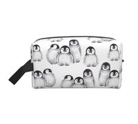 Lindo pequeño pingüino en Invierno, Bolsa de Maquillaje Bolsa de cosméticos Bolsa de artículos de tocador de Viaje portátil Organizador de Bolsa de Maquillaje