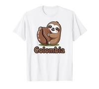 Lindo Perezoso Colombia Abrazando Grano De Café Camiseta