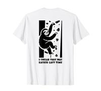 Lindo perezoso escalada Boulder gimnasio pared divertido diseño trasero Camiseta