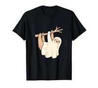 Lindo Perezoso Fantasma Halloween Divertido Acogedor Espeluznante Camiseta gráfica económica