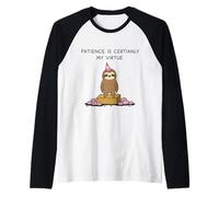 Lindo Perezoso La Paciencia es mi Virtud Camiseta Manga Raglan