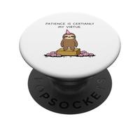 Lindo Perezoso La Paciencia es mi Virtud PopSockets PopGrip Adhesivo