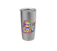 Lindo perezoso Realxing Paz Hippie Vaso térmico de acero inoxidable de doble pared