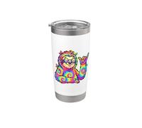 Lindo perezoso Realxing Paz Hippie Vaso térmico de acero inoxidable de doble pared