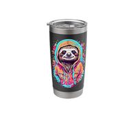 Lindo perezoso Vibing x Flores Vaso térmico de acero inoxidable de doble pared