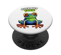 Lindo Pero Tóxico Divertido Poison Dart Frog Meme PopSockets PopGrip Adhesivo
