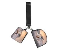 Lindo perrito Jack Russell Terrier,Bolso de muñeca para deportes al aire libre, monedero portátil, cartera de muñeca con llavero desmontable