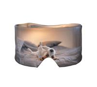 Lindo perrito Jack Russell Terrier,Máscara para ojos con bloqueo de luz y protección ocular completa para dormir, orejeras y ojos.