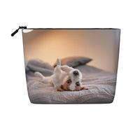 Lindo Perrito Jack Russell Terrier,Neceser de Maquillaje de imitación Lino, Neceser de Viaje portátil