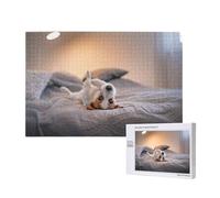 Lindo Perrito Jack Russell Terrier,Rompecabezas de Madera de 1000 Piezas para Adultos y Adolescentes.