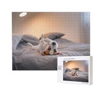 Lindo Perrito Jack Russell Terrier,Rompecabezas de Madera de 500 Piezas, Juego Familiar, Rompecabezas para Adultos, Adolescentes, decoración del hogar