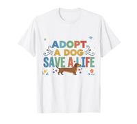 Lindo Perro adoptado Salva Vidas y concientización sobre el Rescate de un Perro Salchicha Camiseta