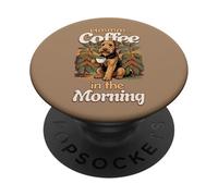 Lindo Perro Airedale Terrier y una Taza de café por la mañana PopSockets PopGrip Adhesivo