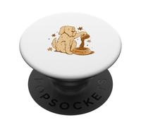 Lindo Perro Amante del café Divertido diseño de cafeína PopSockets PopGrip Adhesivo